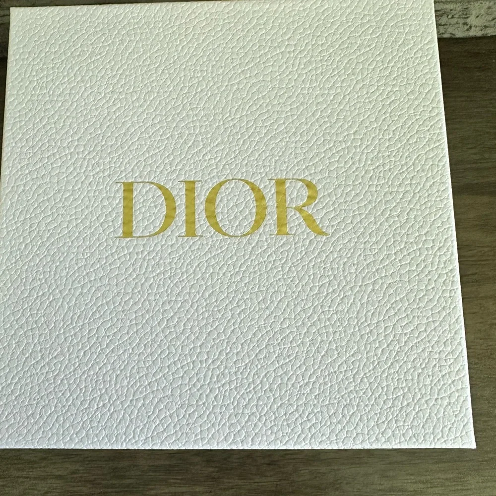 Dior White and Gold Textured Gift Box
